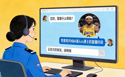客服人员为球迷提供在线体育服务支持
